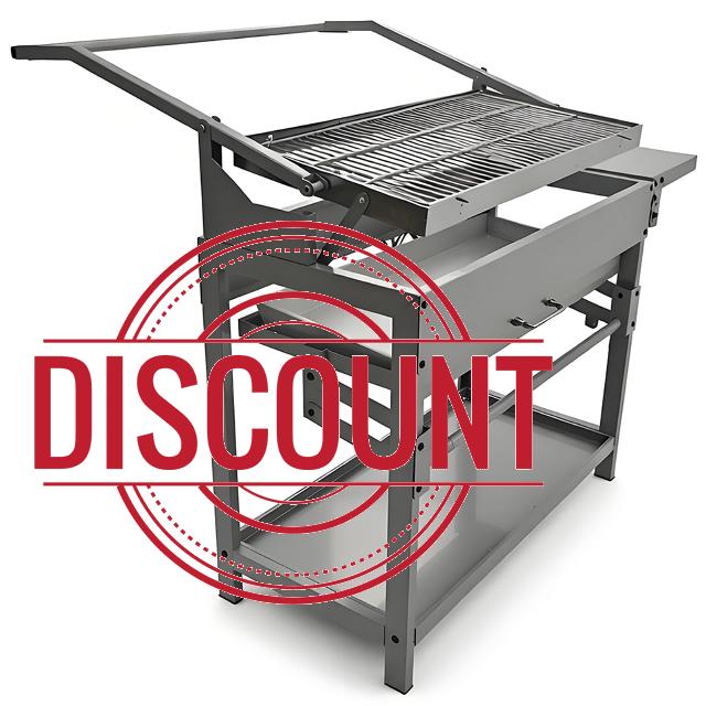 Gr8 Garden Large Stainless Steel Charcoal BBQ Grill with Flip Cooking Rack & Side Shelf
