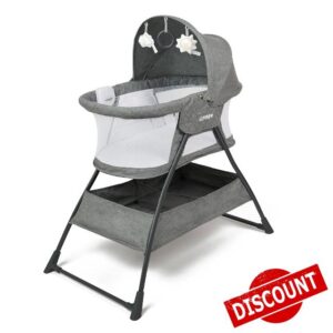 Puggle Sleepy Vibrating Side Crib & Moses Basket - Anthracite