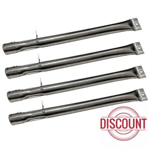 CHARLES BENTLEY Gas BBQ Replacement Burner Set of 4 Stainless Steel Compatible with BBQGAS02 Even Heat Distribution Corrosion Resistant 372mm