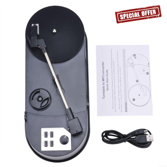 33/45 RPM LP Vinyl to MP3 Converter Turntable
