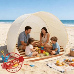 Pop-up Beach Tent For 3-4 Person - Automatic Sun Shade Shelter Tent