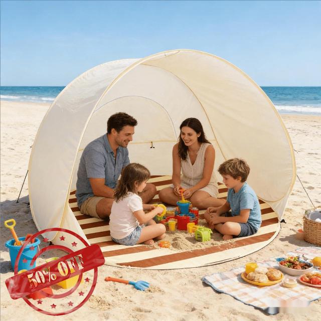 Pop-up Beach Tent For 3-4 Person - Automatic Sun Shade Shelter Tent