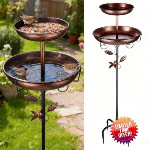 42In Metal Bird Bath for Garden