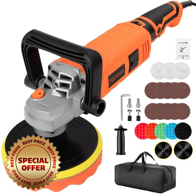 Car Buffer Polisher Polishing Machine 1200W 7/6 Inch Rotary Buffer Polisher Waxer