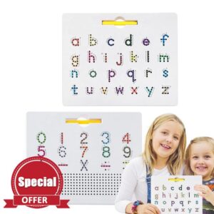 Magnetic Alphabet Tracing Board (2-in-1) - Double Sided Magnetic Letter Board | Magnet Bead Tablet For & Tracing | Safe ABS