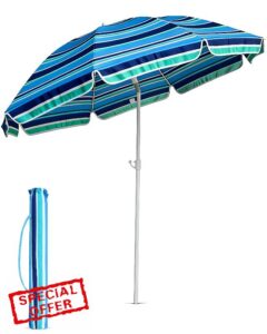 Voyager 2m Beach Umbrella with Bag – Outdoor Parasol with Two-Piece Stick