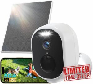 GNCC Security Camera Outdoor Wireless 2K Solar CCTV Camera Systems
