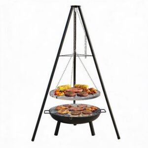 Crystals Camping Barbeque Tripod Grill - Portable Fire Pit BBQ wit Fire Pit - for Outdoor Camping BBQ