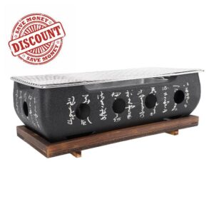 Japanese Style BBQ Grill Stove Portable Charcoal Barbecue Stove Rectangle Calligraphy Quick Heating Aluminium Alloy Wire Grill Base for Camping Picnics Backyard (XL)