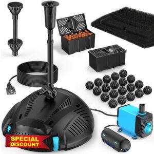 POPOSOAP Pond Filter with Built-in UV Clarifier & Fountain Kit