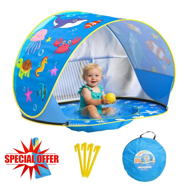 Pop-Up Baby Beach Tent with Little Pool