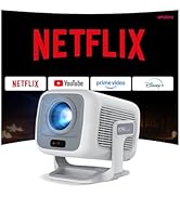 [Built-in Apps & 2025 Upgraded] Mini Projector with Wi-Fi 6 & Bluetooth 5.4, 1080P 4K Support Ful...