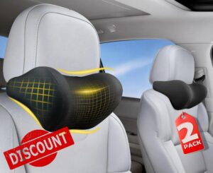 2-Pack Car Neck Pillow: Ergonomic Memory Foam Car Headrest Pillow