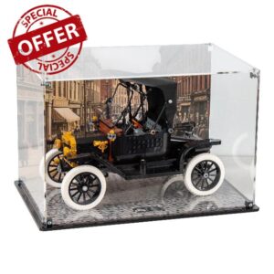 Acrylic Display Case compatible with LEGO® Icons: Ford Model T (11376) (Printed Back Panel. Printed Base)