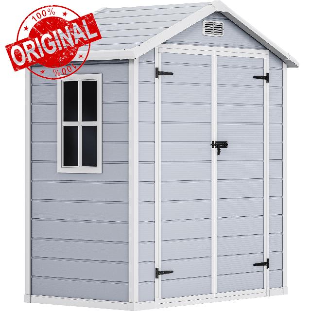 DWVO 6x4 FT Outdoor Resin Storage Shed with Reinforced Floor