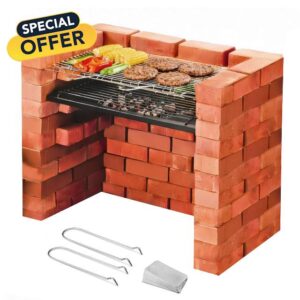 Crystals BBQ Grill Tray Set 67cm – DIY Charcoal Barbecue with Ash Tray