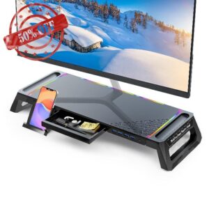 Monitor Stand for Desk RGB Gaming Lights with 4 USB 3.0 Hub