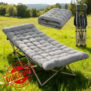 Oversized Folding Camping Cot with Thick Mattress
