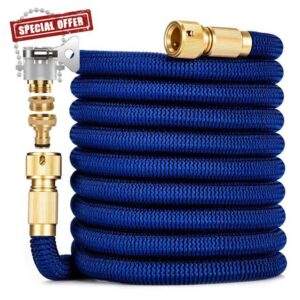 Expandable Garden Hose Pipe 150FT 3 Times Flexible Expanding Magic Watering Hose with 3/4" 1/2" and Universal Connector Fitting Connectors for Pet & Car Washing