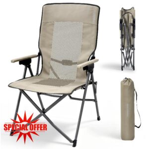 OUTSIDER Folding Camping Chair with Removable Handle Cover - Heavy Duty 160KG