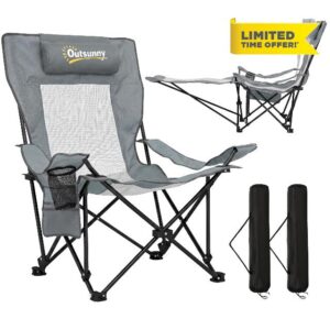 Outsunny Set of 2 Reclining Folding Camping Chair