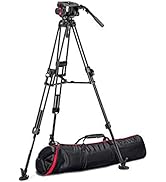 Manfrotto MVH500AH, Lightweight Fluid Video Head with Flat Base, Sliding Plate for Rapid Camera C...