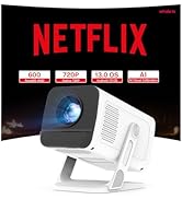 [Built-in Apps & 2026 Upgraded] WEMI Mini Portable Projector Mini Projecteur Portatif with WiFi 6...