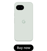 Red smartphone with rounded corners and rear camera, displayed against white background with 'Buy now' black button below.