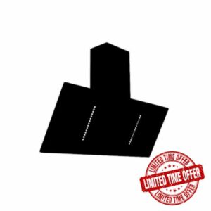 Cookology Essentials 90cm Angled Glass Cooker Hood - 371.5 m³/h Kitchen Extractor Fan - Black - 3 Speeds