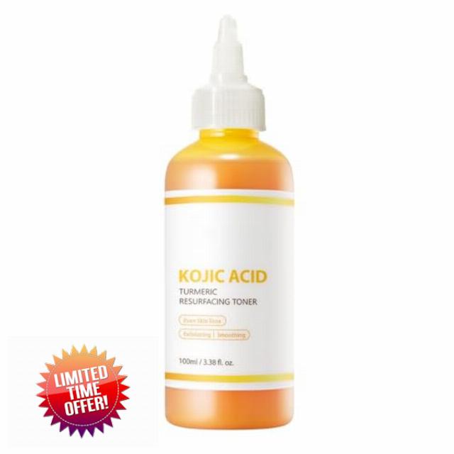 Kojic Acid & Turmeric Resurfacing Toner: Gently Exfoliates and Evens Skin Tone — Daily Care for Face & Body (100ml)