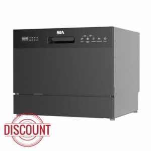 SIA TTD6BL Black Table Top Mini Dishwasher