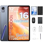 Luzglo P12 Tablet 12 Inch, Tablet Android 16, Gemini AI, 48GB RAM+128GB ROM/2TB TF, IPS 2.4K 120H...
