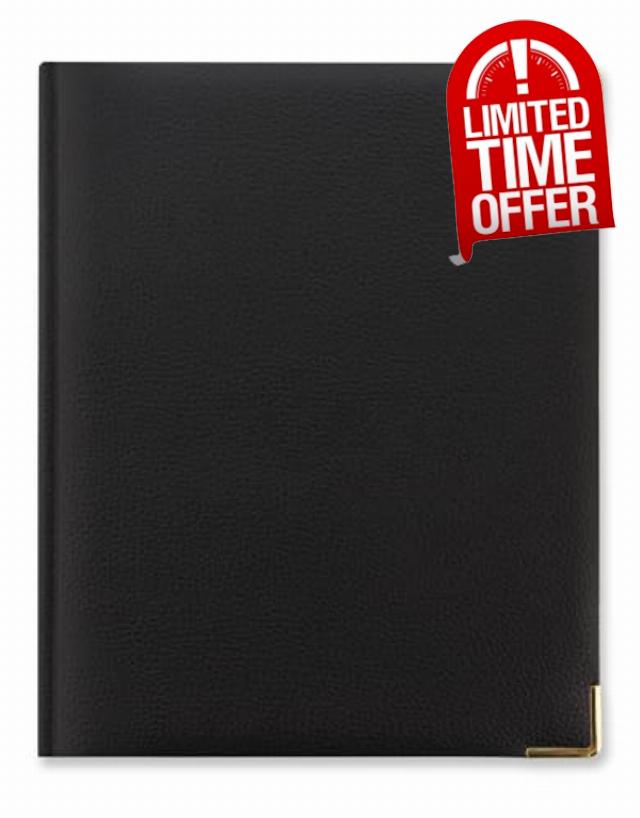 Letts of London Connoisseur Quarto vertical week to view with appointments 2027 diary - Black 27-TC3YBK