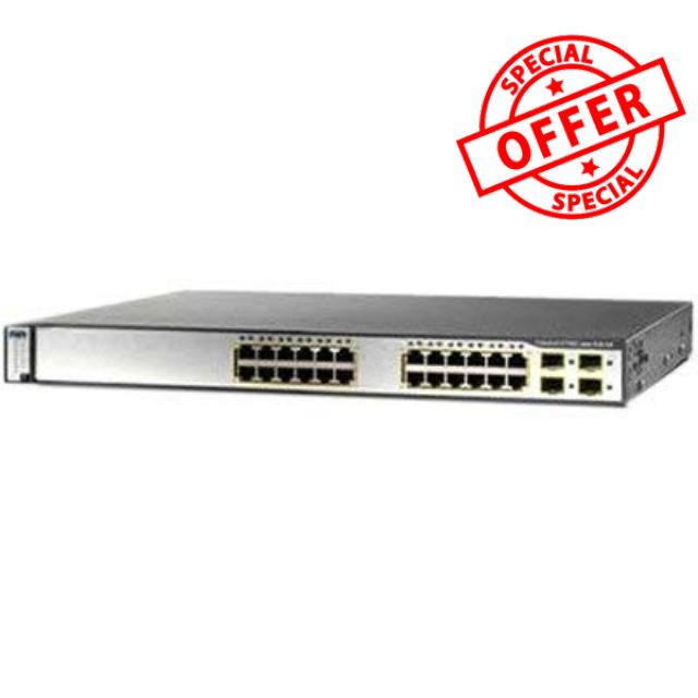 Cisco-IMSourcing Catalyst 3750G-24PS Layer 3 Switch - 24 Ports - Manageable - 24 x POE - Stack Port - 4 x Expansion Slots - 10/100/1000Base-T - Rack-mountable - WS-C3750G-24PS-S (Refurbished)