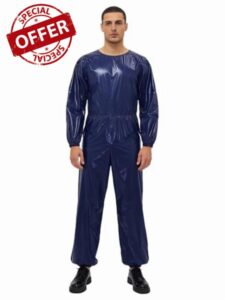 Adult Incontinence Plastic Bodysuit Long Sleeve One Piece Windproof Full Body Suit Night Club Leotard