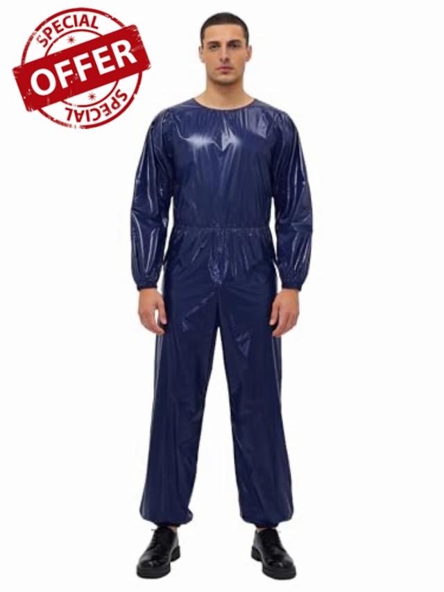 Adult Incontinence Plastic Bodysuit Long Sleeve One Piece Windproof Full Body Suit Night Club Leotard