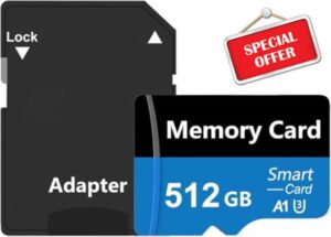 512GB Micro SD Card with Adapter High Speed Card Memory Card For Smartphone Digital Action Camera Tablet and Drone