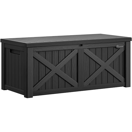 Waterproof Resin Deck Box Cushion Storage Bench for Patio
