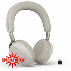 Jabra Evolve3 75 On-Ear Wireless Bluetooth Headset with Microphone for Work