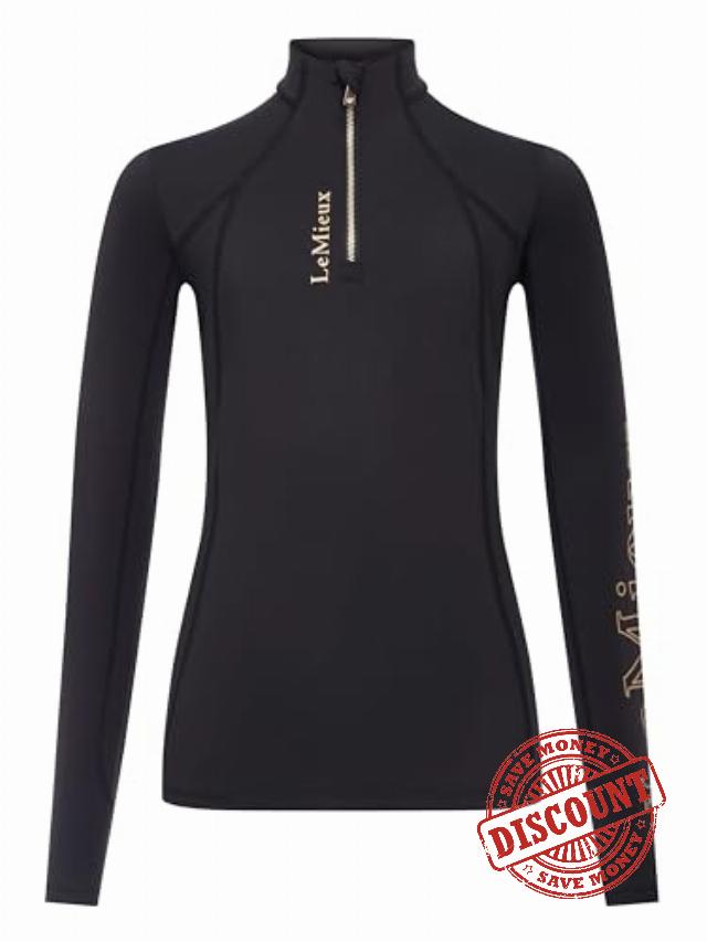 LeMieux Allegro Young Rider Base Layer - Childrens Equestrian Horse Riding Long Sleeve Top - 1/4 Zip