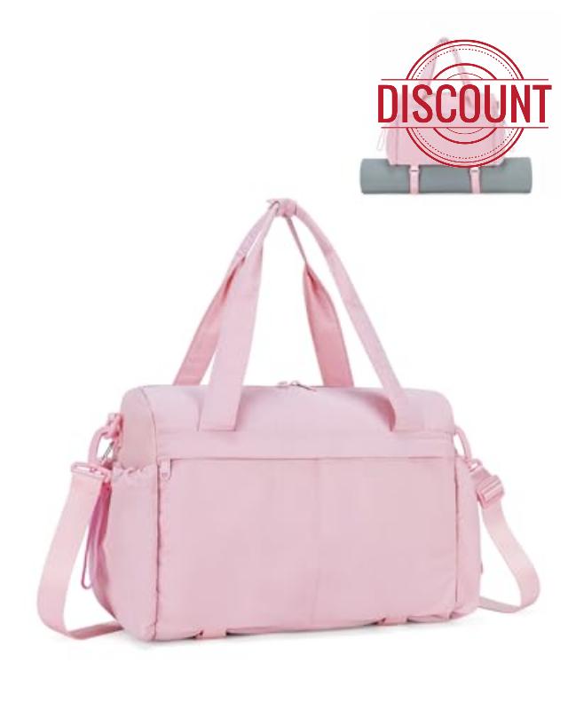 Small Gym Bag Womens with Yoga Mat Holder and Wet Compartment