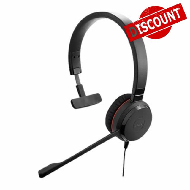 Jabra Corded Evolve 30 II MS Mono USB-A Wired Headset w/Noise-Cancelling Mic (Renewed)