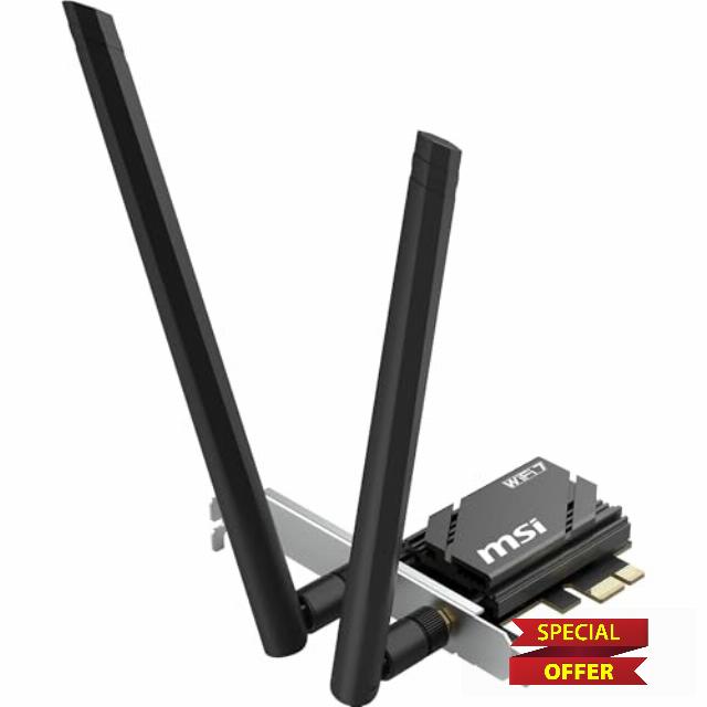 MSI HERALD WiFi 7 PCIe Card for Desktop PC BE6500 Tri-band