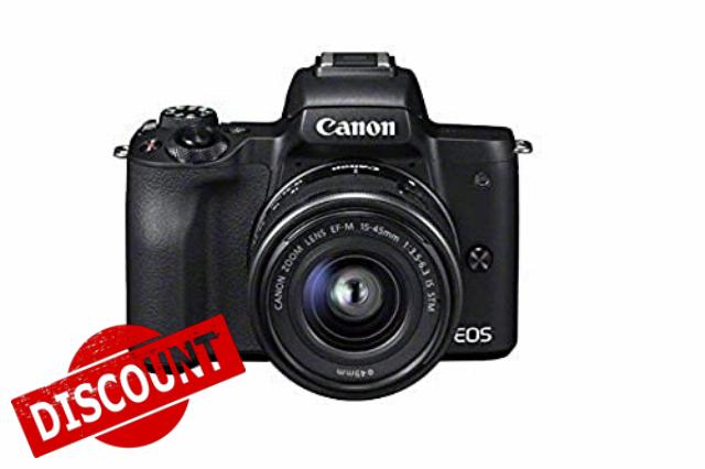 Canon EOS M50 Compact System Camera and EF-M 15-45 mm f/3.5-6.3 IS STM Lens - Black (Renewed)