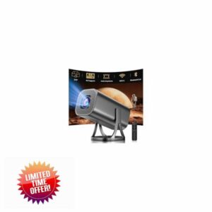 Mini Projector HD 1080P 4K Supported Smart Projectors Auto Keystone & Focus 22000 Lumen 260 ANSI Bightness WIFI 6 and Bluetooth Home Theatre 200" w 270°Rotatable Stand for Game/Bedroom/Outdoor/Phone