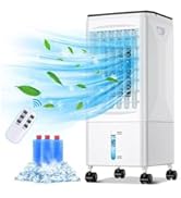Mobile Air Conditioners 45W, 3-side Air Intake 6 Mode Evaporative Air Cooler 12L Water Tank 24H T...
