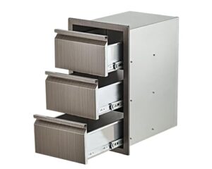 Stainless Steel Weatherproof Flush Mount Drawer Unit for Kitchen Island and Patio Grill