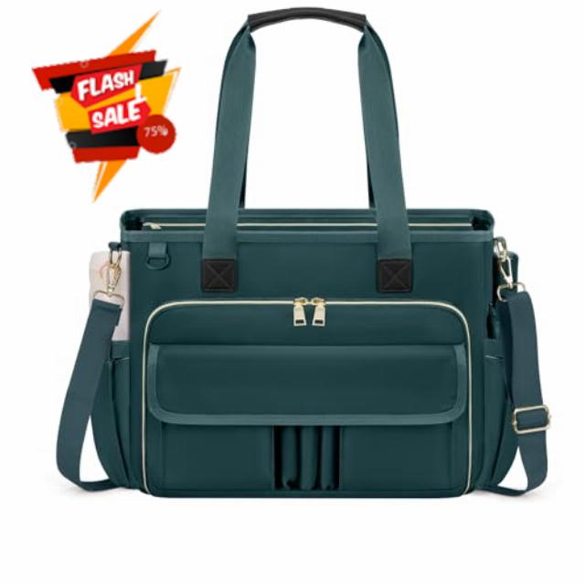 RAINSMORE Laptop Tote Bags for Women 15.6 inch Ladies Teacher Work Bags with Compartments
