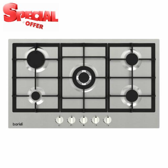 Baridi 90cm Built-In Gas Hob Stainless Steel with 5 Burners