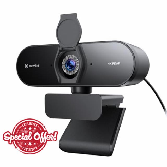 4K Webcam for PC with Fast Autofocus